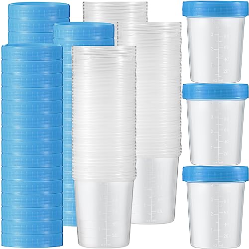 Geiserailie 100 Pcs Urine Cups 4oz Disposable Specimen Container,Blue - color: Blue