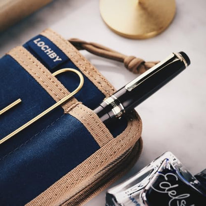 LOCHBY® Pocket Journal | Tomoe River 3.5" x 5.5" Notebook | Waxed Canvas | Ideal for Travelers & Daily Use, Fits Field Notes, Moleskine Cahier - color: Nautical, size: Pocket-size Zipper
