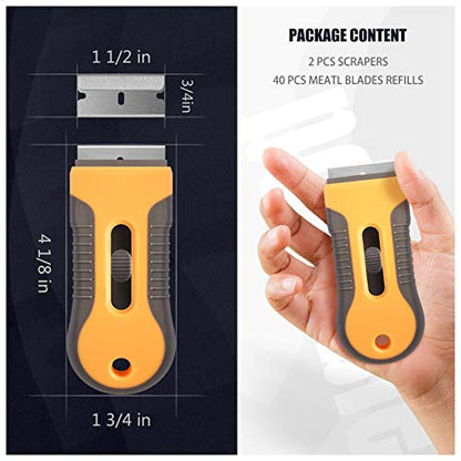 Razor Blade Scraper, 2 Pcs Plastic Retractable Razor Scraper - color: Retractable