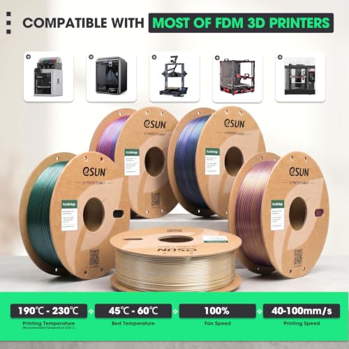 eSUN Silk PLA 3D Printer Filament 1.75mm Purple Gold Dual Color Filament - color: Purple Gold