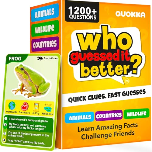 Quokka Who Guess It Better Game Set - Animals and Countries, 3 Card Sets - color: 3set