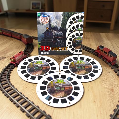 WARM FUZZY Viewfinder Reels Trains | 3 Reels & 21 HD 3D Images - color: Trains