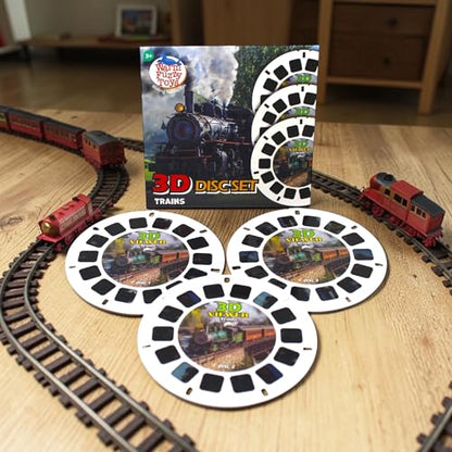 WARM FUZZY Viewfinder Reels Trains | 3 Reels & 21 HD 3D Images - color: Trains