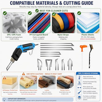 【New Model】 Foam Cutter Electric Hot Knife, Foam Cutting Tool Kit,Air Cooled 200W Styrofoam Cutting Tool Kit for Cutting Foam Board Insulation, EPP, EPS, XPS, EVA - color: B-blue Hot Knife Set