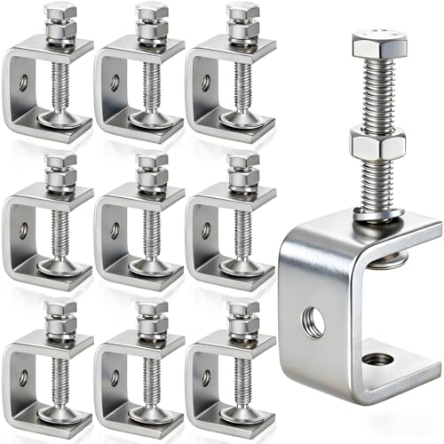 10 Pieces 304 Stainless Steel C-Clamps, 1 Inch