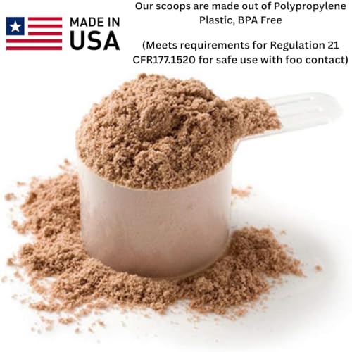 10cc Long Handle Measuring Scoop (2 Teaspoon / 10mL) - Heavy-Duty Plastic Spoon for Powders, Pre-Workout, Supplements, and Spices, 5-Pack - size: 10 cc | 2 teaspoon | 10 mL