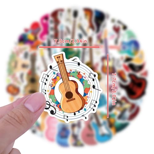 Guitar Stickers 110 Pack,Different Cute Musical Notes for Kids - style: Guitar Stickers