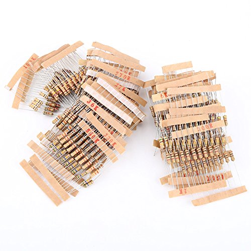 Oumefar 1000 Pcs Electrical Resistor Kit, 1/2W 1-10M ohm Values Resistor Kit Component Carbon Film Resistors Assortment, Electronic Components Resistors Assortment Kit