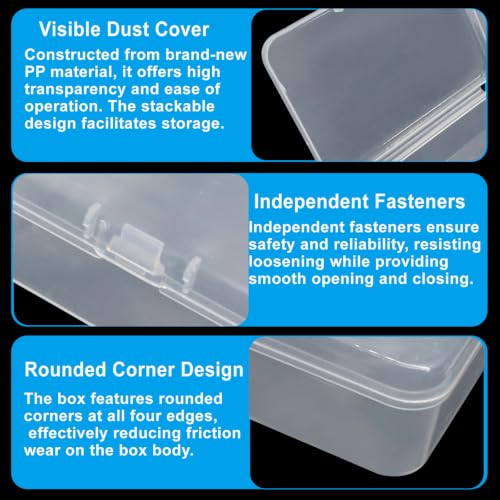 BokWin 6 Pack Mini Plastic Clear Beads Storage Containers Box - size: 3.27"x2.13"x1.02"