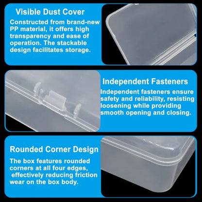 BokWin 6 Pack Mini Plastic Clear Beads Storage Containers Box - size: 3.27"x2.13"x1.02"