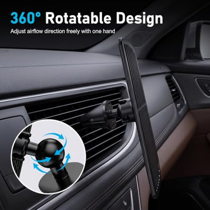 2 PCS Car AC Vent Deflector, Adjustable Car Air Direction Vent Deflector, Low Profile Plastic Air Vent Directing Baffle, Universal Auto Air Ventshade, Universal for Most Vehicles (Black)