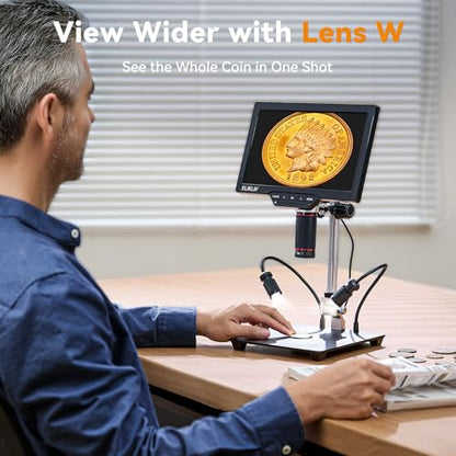 Elikliv Magnetic 3-Lens Digital Microscopes, 4K 10.1" Magnifier TL301 Max - size: 10.1-Inch