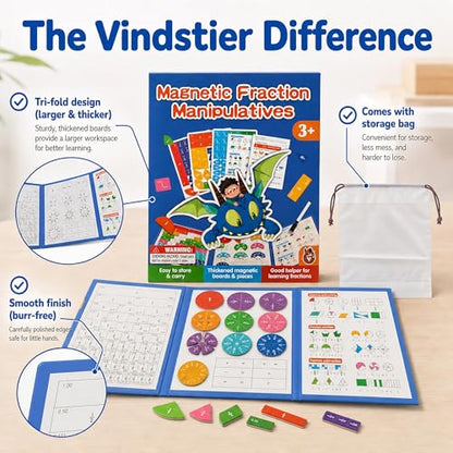 Magnetic Fraction Playbook With Tiles And Circles For Kids Grades 3 To 6