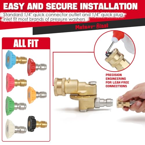 Meteor Blast Pressure Washer Pivoting Coupler, Gutter Cleaner Attachment - size: 7 angles, 270 degree