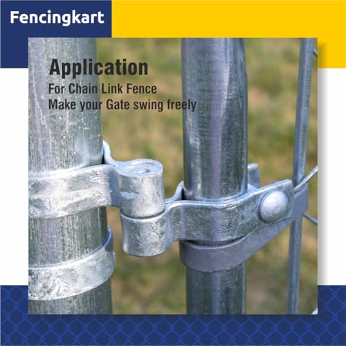 Chain Link Fence Gate Post Hinge Set, 1-3/8 inch OD Pipe, Female Hinge with Bolts and Nuts, 4-Pack (Silver, 1-3/8") Galvanized - color: Silver, size: 1-3/8"