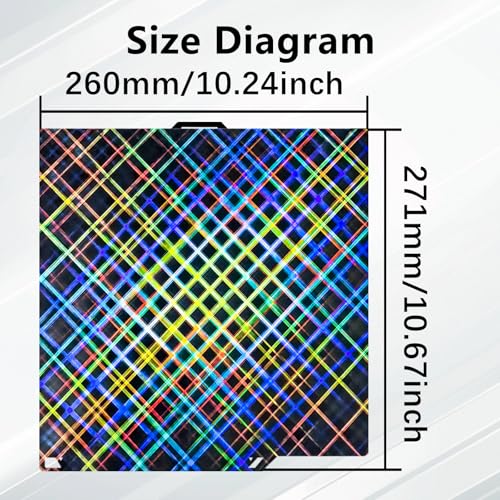 Skynet+Flake Holographic CC Plate for ELEGOO Centauri Carbon Build Plate 260x271mm(Daul-Sided), Heatbed Flexible Spring Steel Sheet, High Temperature Resistance, Strong Adhesion & Easy Model Removal - style: Centauri Carbon Holographic Plate(H11H)