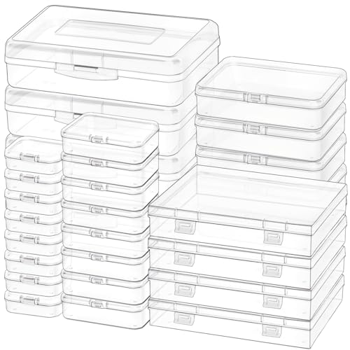 Clear Small Plastic Storage Containers with Lids, 28 Pack - size: 5 Size 28 Pcs