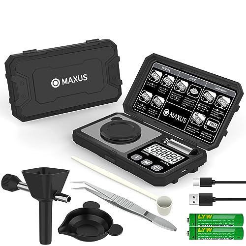 MAXUS Digital Milligram Scale, 50g x 0.001g, 50g Calibration Weight