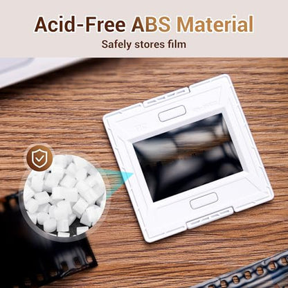 JJC 35mm Slide Mount, 50-Pack Glassless Slide Holder, 5x5cm Frame, ABS - size: 50-Pack