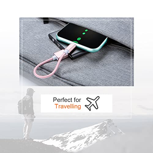 CableCreation USB A to Lightning Cable 6inch,iPhone Charging Data Sync Cord - color: Pink