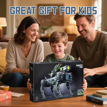 Robot Robotic Dog Building Set for Boys Ages 8-12, 1609 Pieces STEM Animal Toys Model Building Kit, Gift for Adults Kids Teens Ages 8-14 (Static) - color: Green