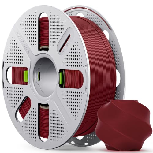 PLA Basic, Pre-Dried Filament with Quick-Swap Reusable Spool 1kg (2.2lbs), 1.75mm 3D Printing Filament, Compatible with Bambu Lab 3D Printers – Maroon Red - color: Maroon Red With Spool, size: With Spool