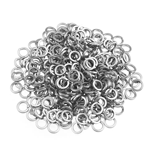 HELIFOUNER 300 Pieces M3 Stainless Steel Split Lock Washers, 304 Stainless Steel Spring Lock Washers for Screws Bolts, Silver - color: Silver, size: M3 (300 PCS)