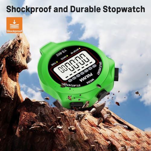 Stopwatch Timer, Digital Stop-Watch for Sports, Green - color: Green