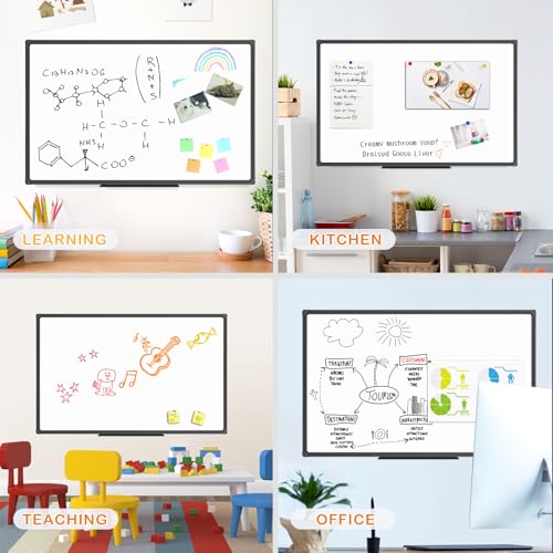 JILoffice Magnetic Whiteboard, Dry Erase Board 48 x 31 Inch - color: Black, size: 48 x 31 Inch