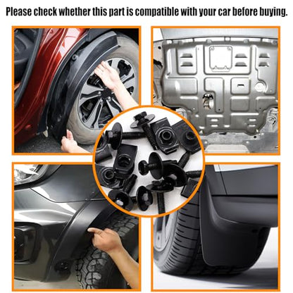 weideer 50PCS M6-1.0 Universal Fender Liner Screw U Nut Kit,Engine Splash Shield Hex Head Screw U Clips,Automotive Body Screws Clips(25sets) K-194-25 - color: BK-M6
