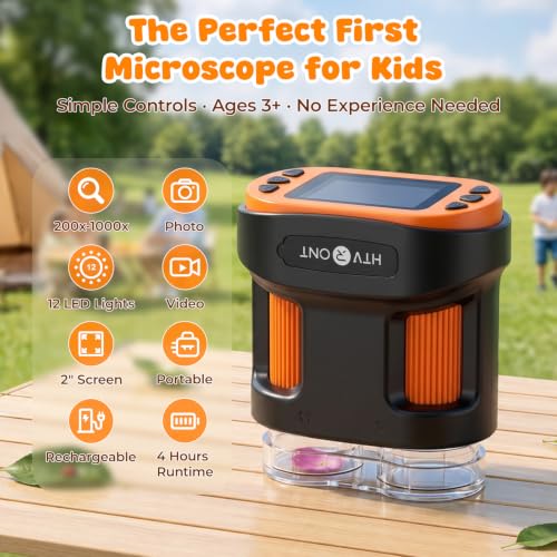 1000X Handheld Digital Microscope for Kids with 2.0" IPS Screen