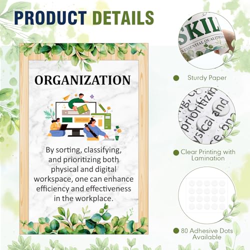 Outus 11 Pcs Job Skill Posters High School Classroom Decoration, Eucalyptus - style: Eucalyptus