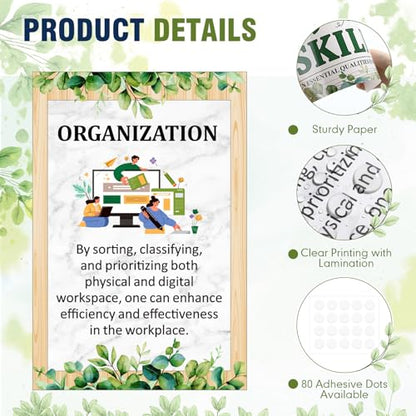 Outus 11 Pcs Job Skill Posters High School Classroom Decoration, Eucalyptus - style: Eucalyptus