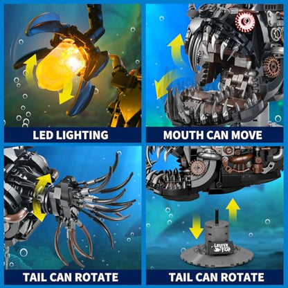 BNG Mechanical Angler Fish Building Set,STEM Toys Gift for Teens Boys 8-14 - style: Fish