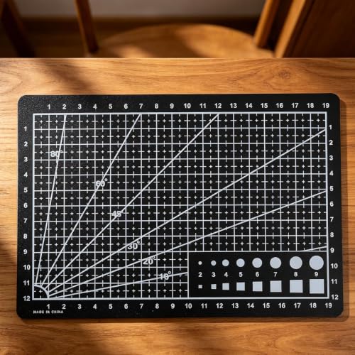 A5 Self-Healing Cutting Mat, Double-Sided Craft Mat with Grid Lines, Precision Rotary Cutting Board for Office Desk, Art Craft, Sewing, Hobby, and DIY Projects ﻿ (Black) - color: Black