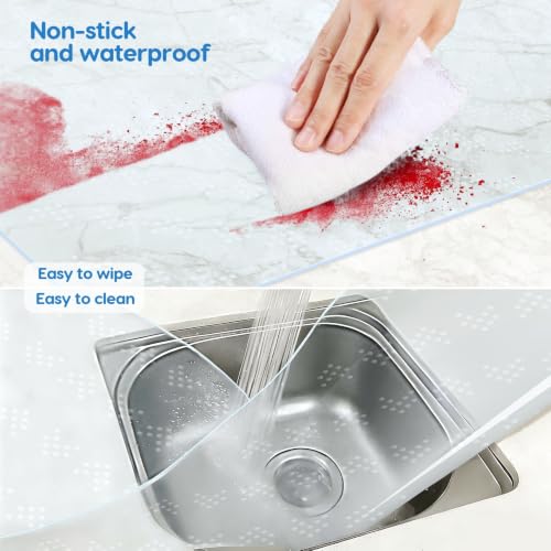 AECHY Silicone Mat for Kitchen Counter, 35.3" x 23.5", High transparency - color: Clear, size: 36"L x 24"W