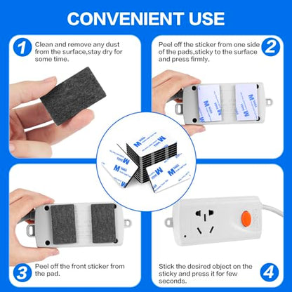 Double Sided Adhesive Tape Pads Heavy Duty, Mounting Tape,48Pcs 3mm Thickness Pre-Cut Foam Tape,Super-Sticky Black Strong Pads Rectangle Shape Waterproof for Walls Picture, Car, Home, Office - color: Black