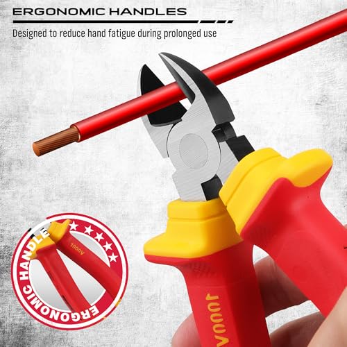 Insulated Screwdriver & Pliers Set: 14-Piece VDE Insulated Set 1000V Insulated Electrician Tool Set with Magnetic Phillips, Slotted Screwdrivers and Insulated Pliers - color: 14 Pcs Vde All-in-one - Pliers