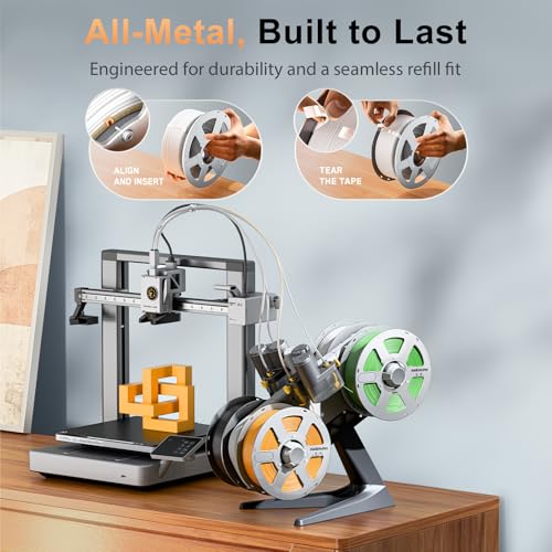 Aluminum Reusable Spool for Refill Filament, All-Metal Design with Smooth Precision Bearing, Compatible with Bambu Lab 3D Printers - color: Aluminum Reusable Spool Ms2, size: With Spool