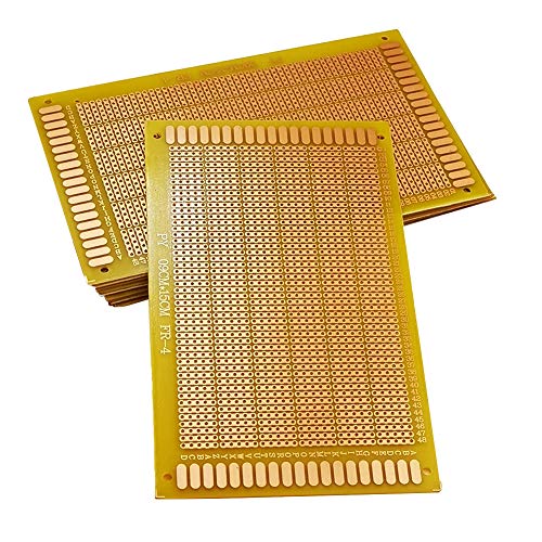 YUNGUI 5PCS Perf Board Stripboard,9X15cm Copper Circuit Board Single Sided PCB Board Breadboard For DIY Arduino Soldering and Electronic Experiment - size: fiber glass stripboard