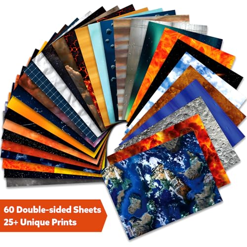 Skillmatics Space Construction Paper for Kids – STEM DIY Craft Activity - color: Outer Space, size: 60 Sheets
