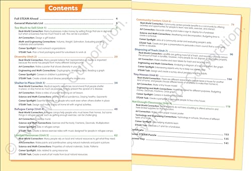 Evan-Moor Skill Sharpeners STEAM Workbook, Grade 5, Science, Technology, Engineering, Art, Math, Hands On Activities, Helping Others, Collaboration, Solve Real World Problems, Puzzles, Homeschool