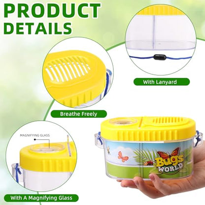 Winnerwhy 6 Pack Bug Catching Kit for Kids with Magnifying, Yellow