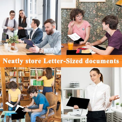 pmybupo 50Pcs Black Two-Pocket Heavyweight File Folder,Letter Size,Paper File Folder for School Office Home Bussines - color: Black 50