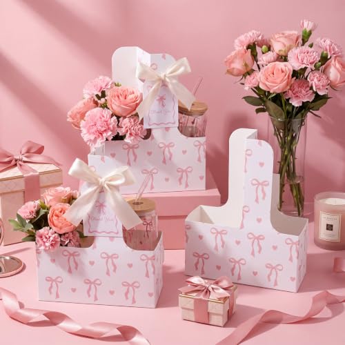 4 Set Pink Bow Teacher Cup Holder Appreciation Gifts Sets - style: Pink Bow