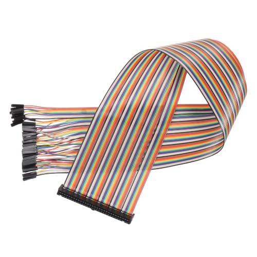 MECCANIXITY 1 Pcs IDC Rainbow Wire Flat Ribbon Cable FC-Female to 60P 19.6 Inch Length 2.54mm Pitch Breadboard Jumper Wires for Electronic Projects - size: 19.6 Inch, style: 60 Pin