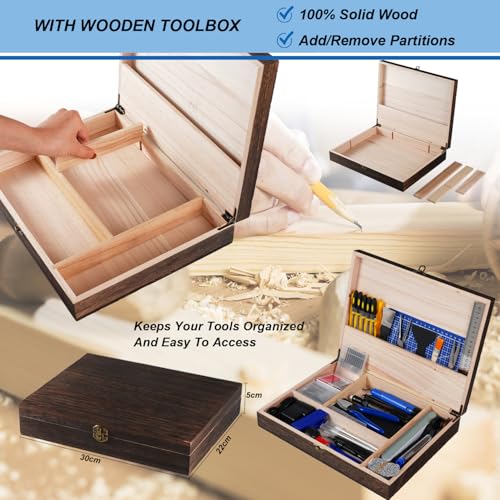 3D Printing Tool Kits for 3D Printer with Wood Toolbox 124Pcs 3D Printing Accessory Includes Deburring Tool,Sanding Pens, Tube Cutter for 3D Print Model Removing, Cleaning, Finishing - style: 124Pcs Tools with Wood box