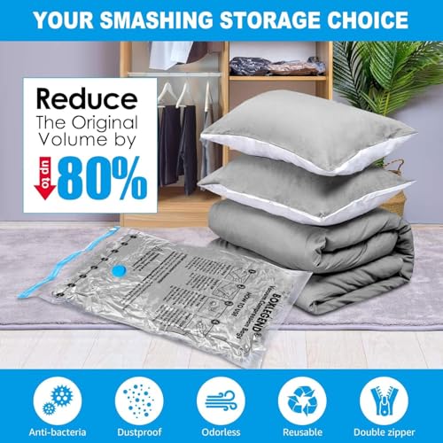 BoxLegend 10 Jumbo Vacuum Storage Bags with 1500mAh USB Electric Pump 31.5’’x39.37'' Thickened Vacuum Seal Bags for Large Down Jackets Comforters Bedding & Pillows Clothing Space-Saving Home Storage - size: 10 Jumbo - Electric Pump