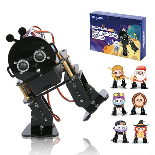 ACEBOTT Robotics for Kids Ages 12-16，Bionic Biped Robot Kit for Arduino ESP32, STEM Science Kits, Cool Engineering Building Toys, Science Coding Kit for 12+ Boys Girls Teens and Adults Unique Gifts - color: Black-blue