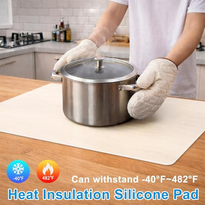 AECHY Silicone Mat for Kitchen Counter, 27.5" x 16.5" x 0.08", Translucent - color: Translucent, size: 27.5" x 16.5"